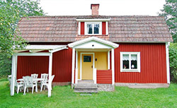 Domek czerwony w Szwecji w 2008 roku